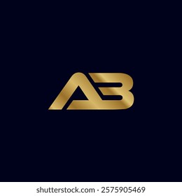 Gold Letter A B Initial Logo Template