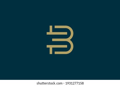 Diseño del logotipo de la letra B de oro