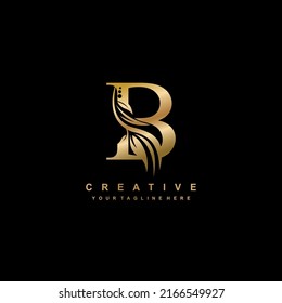 Gold Letter B Logo Design Luxurious Stock Vector (Royalty Free ...