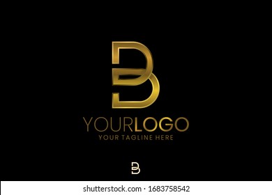 Letra Gold B Logotipo vectorial de lujo