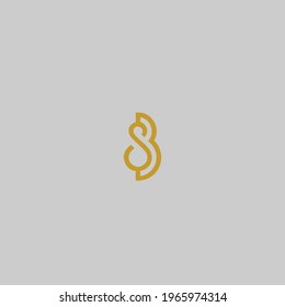 Letra dorada B Logotipo simple