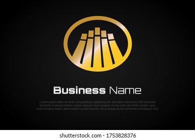 Gold Letter I With building incorporated with in for Initial Letter Logo For Your Real Estate Company, Business, Association. Alphabet Logo Template Ready For Use, Modern Initial Logo