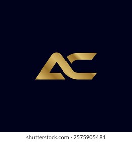 Gold Letter A C Initial Logo Template