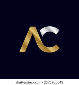 Gold Letter A C Initial Logo Template