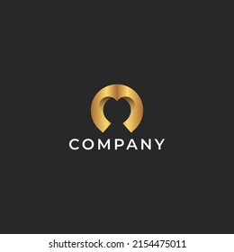 Gold Letter C Love Logo
