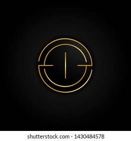 Gold Letter I Circle Logo Line Modern Elegant Premium Vector