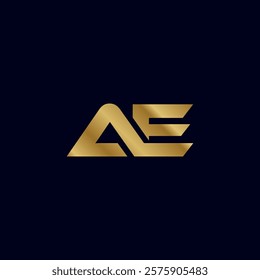 Gold Letter A E Initial Logo Template