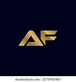 Gold Letter A F Initial Logo Template