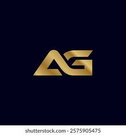 Gold Letter A G Initial Logo Template