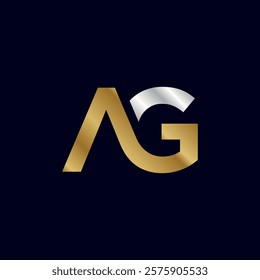 Gold Letter A G Initial Logo Template