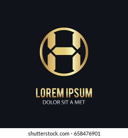 gold letter h digital logo