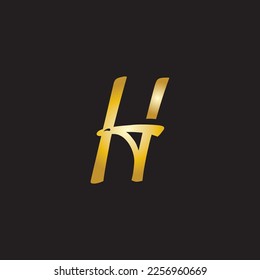 gold letter H with eagle logo illustration.
