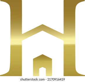 Gold letter H for house or home logo