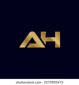 Gold Letter A H Initial Logo Template