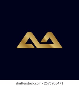 Gold Letter A A Initial Logo Template