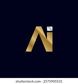 Gold Letter A I Initial Logo Template