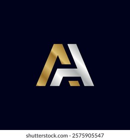 Gold Letter A A Initial Logo Template