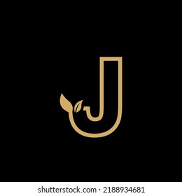 Gold Letter J Logo Template Design With Elegant Style. J Monogram, J Typography. Initial J Logo.