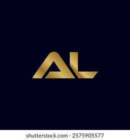 Gold Letter A L Initial Logo Template