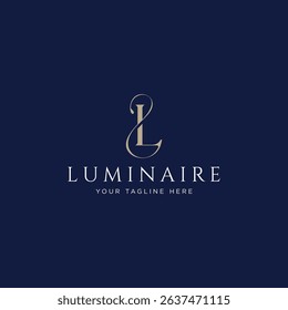 gold letter L logo design
