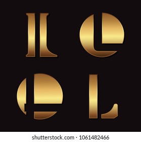 Gold Letter L Logo.Luxury logotype design.