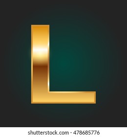 Gold letter L - vector