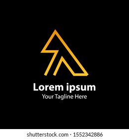  Gold Letter A Logo Concept. Modern Logo Design With Gold Color Gradation