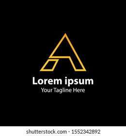  Gold Letter A Logo Concept. Modern Logo Design With Gold Color Gradation