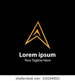 Gold Letter A Logo Concept. Modern Logo Design With Gold Color Gradation