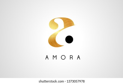 Gold Letter A Logo. A Letter Design Vector with Golden Colors and Bubbles.