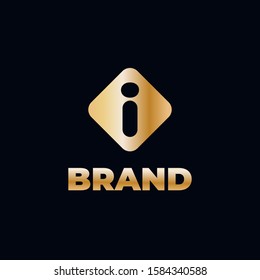 Gold Letter I Logo. I Letter Design Vector With golds