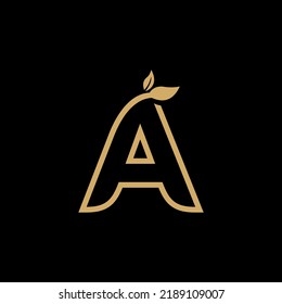 Goldener Brief Ein Logo Vorlage Design mit elegantem Stil. Ein Monogramm, Eine Typografie. Initial-A-Logo.