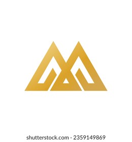 M-Monogramm-Logo-Design mit Goldbuchstaben