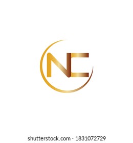 Gold Letter NC With Semi Circle Shape