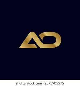 Gold Letter A O Initial Logo Template