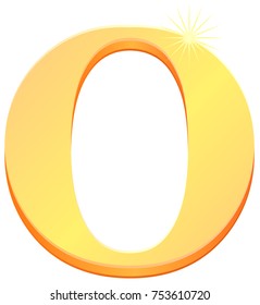 Gold letter O vector icon