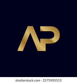 Gold Letter A P Initial Logo Template