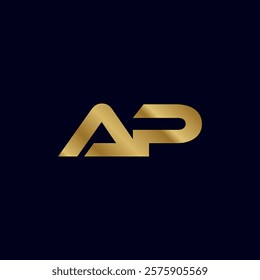 Gold Letter A P Initial Logo Template