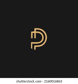 Gold Letter P Logo. P Letter Design Vector with Golden Colors and Minimal