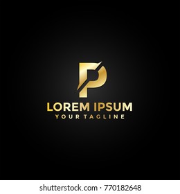 Gold Letter P Logo Vector