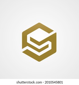 Logo-Vektorgrafik des Goldenen Buchstaben P S