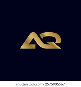 Gold Letter A Q Initial Logo Template