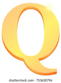 Gold letter Q vector icon