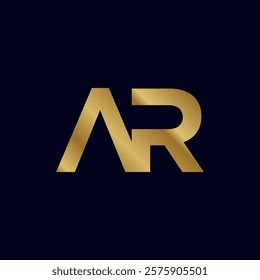 Gold Letter A R Initial Logo Template