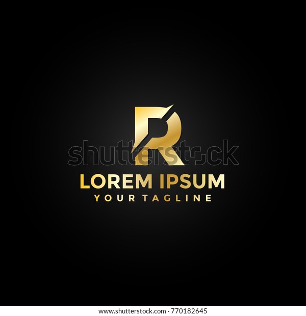 Gold Letter R Logo Vector Stock Vector (Royalty Free) 770182645 ...