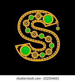 Gold letter S