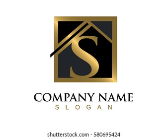 Gold Letter S House Logo