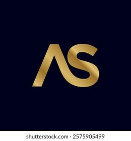 Gold Letter A S Initial Logo Template