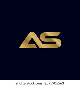 Gold Letter A S Initial Logo Template