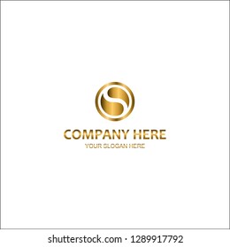 gold letter S logo vector